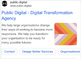 "Digital Transformation Agency" - category-level, not keyword-targeted